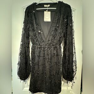 Black Sequin Mini Dresss